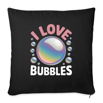 J’aime les bulles de savon Bulles pour enfants - Housse de coussin décorative 45 x 45 cm - noir - Devant