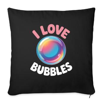 J’aime les bulles de savon Bulles pour enfants - Housse de coussin décorative 45 x 45 cm - noir - Devant