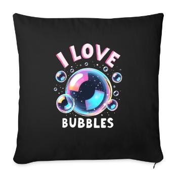 J’aime les bulles de savon Bulles pour enfants - Housse de coussin décorative 45 x 45 cm - noir - Devant