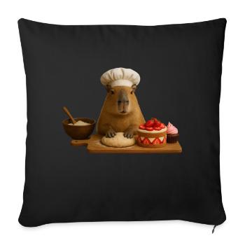 Cuisson du capybara - Housse de coussin décorative 45 x 45 cm - noir - Devant