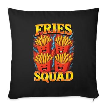 French fries - Sofa pillowcase 17,3'' x 17,3'' (45 x 45 cm) - black - Front