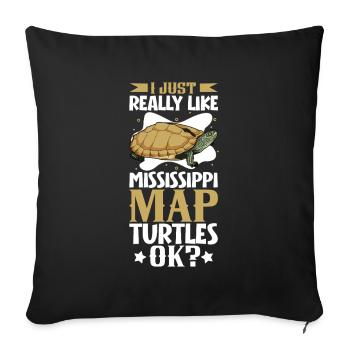 I love my Mississippi mute turtle - Sofa pillowcase 17,3'' x 17,3'' (45 x 45 cm) - black - Front