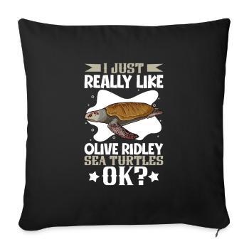 I love my Pacific Ridley turtle - Sofa pillowcase 17,3'' x 17,3'' (45 x 45 cm) - black - Front