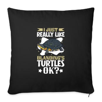 J’adore ma tortue d’étang - Housse de coussin décorative 45 x 45 cm - noir - Devant
