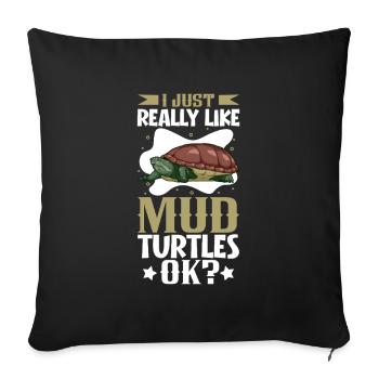 J’adore ma tortue - Housse de coussin décorative 45 x 45 cm - noir - Devant