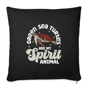 My Spirit Animal - Green Sea Turtle - Sofa pillowcase 17,3'' x 17,3'' (45 x 45 cm) - black - Front