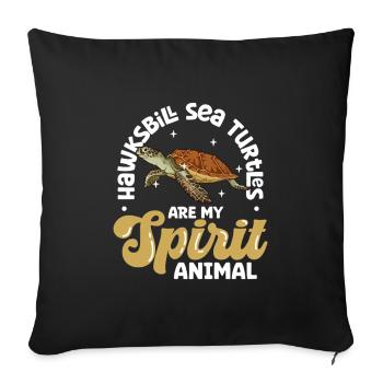 My Spirit Animal - Hawksbill Turtle - Sofa pillowcase 17,3'' x 17,3'' (45 x 45 cm) - black - Front