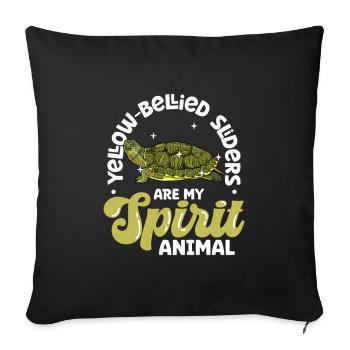 My Spirit Animal - Yellow-cheeked Turtle - Sofa pillowcase 17,3'' x 17,3'' (45 x 45 cm) - black - Front