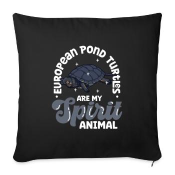 My Spirit Animal - European pond turtle - Sofa pillowcase 17,3'' x 17,3'' (45 x 45 cm) - black - Front