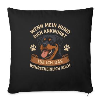Dogs Rottweiler Dog Lovers - Sofa pillowcase 17,3'' x 17,3'' (45 x 45 cm) - black - Front