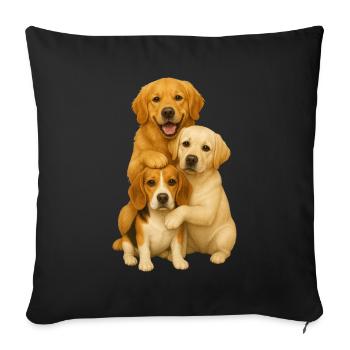 Golden Retriever Labrador Beagle - Sofa pillowcase 17,3'' x 17,3'' (45 x 45 cm) - black - Front