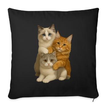 Ragdoll British Shorthair Maine Coon - Housse de coussin décorative 45 x 45 cm - noir - Devant
