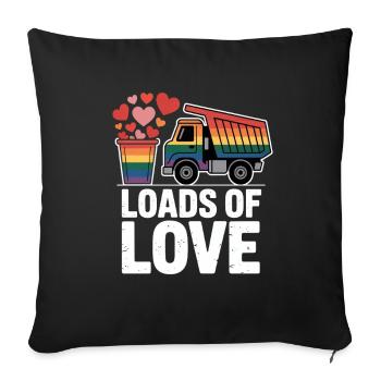 Beaucoup d’amour Saint-Valentin Amour LGBTQ - Housse de coussin décorative 45 x 45 cm - noir - Devant