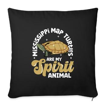My Spirit Animal - Mississippi Mute Tortoise - Sofa pillowcase 17,3'' x 17,3'' (45 x 45 cm) - black - Front