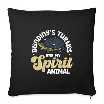 Mon animal spirituel - Tortue d’étang - Housse de coussin décorative 45 x 45 cm - noir - Devant