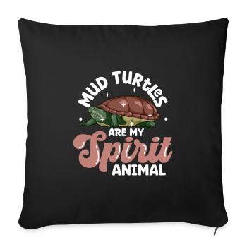 Mon animal spirituel - Tortue - Housse de coussin décorative 45 x 45 cm - noir - Devant