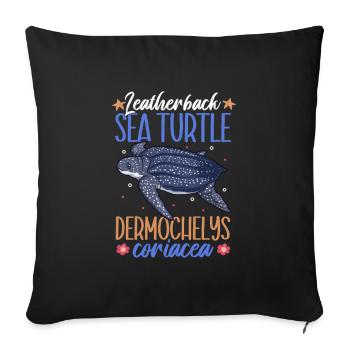 Tortue luth - Housse de coussin décorative 45 x 45 cm - noir - Devant
