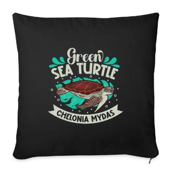 Green Sea Turtle - Sofa pillowcase 17,3'' x 17,3'' (45 x 45 cm) - black - Front