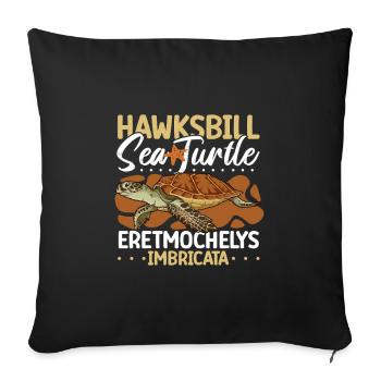Hawksbill Turtle - Sofa pillowcase 17,3'' x 17,3'' (45 x 45 cm) - black - Front