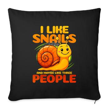 Schnecke - Sofakissenbezug 45 x 45 cm - Schwarz - Vorne