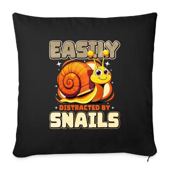 Schnecke - Sofakissenbezug 45 x 45 cm - Schwarz - Vorne