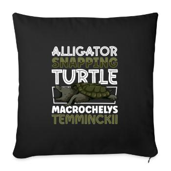 Alligator turtle - Sofa pillowcase 17,3'' x 17,3'' (45 x 45 cm) - black - Front