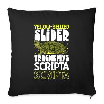 Yellow-cheeked Turtle - Sofa pillowcase 17,3'' x 17,3'' (45 x 45 cm) - black - Front