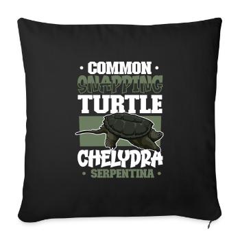 Snapping Turtle - Sofa pillowcase 17,3'' x 17,3'' (45 x 45 cm) - black - Front