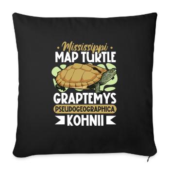 Mississippi Mute Turtle - Sofa pillowcase 17,3'' x 17,3'' (45 x 45 cm) - black - Front