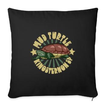 Tortue pliante - Housse de coussin décorative 45 x 45 cm - noir - Devant