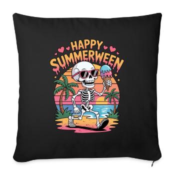 Happy Summerween Halloween Cream - Sofa pillowcase 17,3'' x 17,3'' (45 x 45 cm) - black - Front