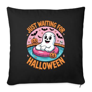 Just Waiting For Halloween Ghost - Sofa pillowcase 17,3'' x 17,3'' (45 x 45 cm) - black - Front