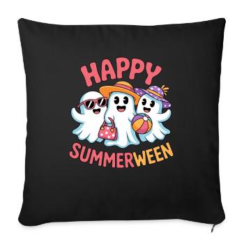 Happy Summerween Halloween Cream - Sofa pillowcase 17,3'' x 17,3'' (45 x 45 cm) - black - Front