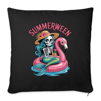 Summerween Halloween Mermaid - Sofa pillowcase 17,3'' x 17,3'' (45 x 45 cm) - black - Front