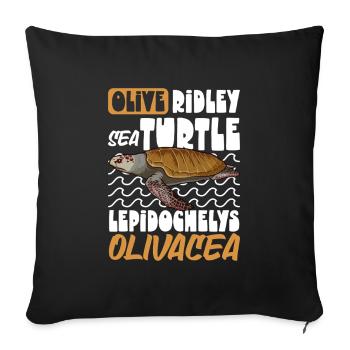 Tortue Ridley du Pacifique - Housse de coussin décorative 45 x 45 cm - noir - Devant