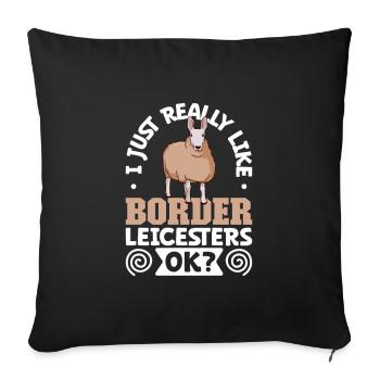 J’adore mon Border Leicester - Housse de coussin décorative 45 x 45 cm - noir - Devant
