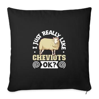 I love my Cheviot sheep - Sofa pillowcase 17,3'' x 17,3'' (45 x 45 cm) - black - Front