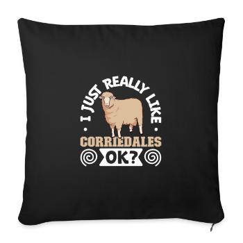 I love my Corriedale domestic sheep - Sofa pillowcase 17,3'' x 17,3'' (45 x 45 cm) - black - Front