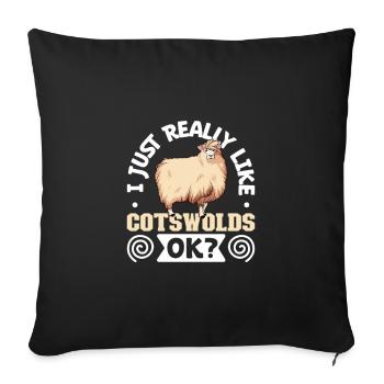 I love my Cotswold sheep - Sofa pillowcase 17,3'' x 17,3'' (45 x 45 cm) - black - Front