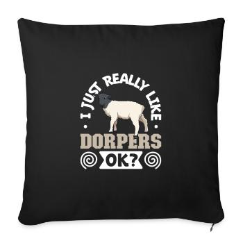 I love my Dorpers sheep - Sofa pillowcase 17,3'' x 17,3'' (45 x 45 cm) - black - Front
