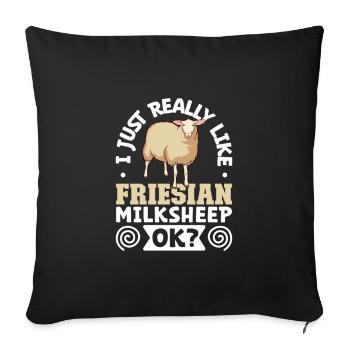 I love my East Frisian dairy sheep - Sofa pillowcase 17,3'' x 17,3'' (45 x 45 cm) - black - Front
