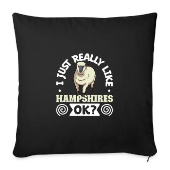 I love my Hampshire sheep - Sofa pillowcase 17,3'' x 17,3'' (45 x 45 cm) - black - Front