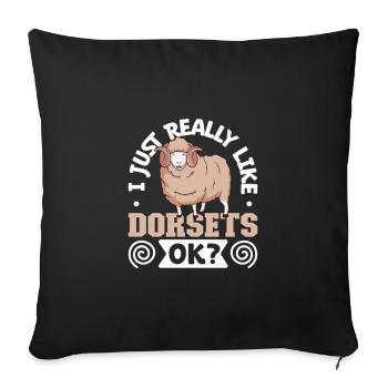 I love my Dorset meat sheep - Sofa pillowcase 17,3'' x 17,3'' (45 x 45 cm) - black - Front