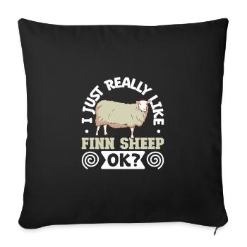 I love my Finn sheep - Sofa pillowcase 17,3'' x 17,3'' (45 x 45 cm) - black - Front