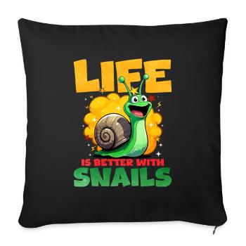 Schnecke - Sofakissenbezug 45 x 45 cm - Schwarz - Vorne