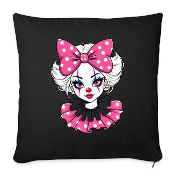 Clown Girlfriend Zirkus Mädchen - Sofakissenbezug 45 x 45 cm - Schwarz - Vorne