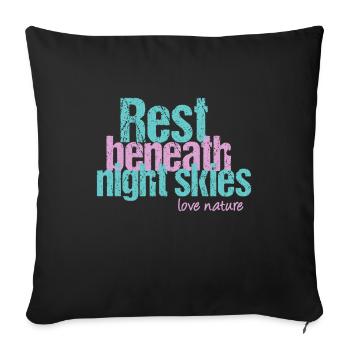 Tranquility under the night sky - Sofa pillowcase 17,3'' x 17,3'' (45 x 45 cm) - black - Front