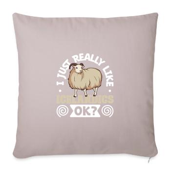 I love my Icelandic sheep - Sofa pillowcase 17,3'' x 17,3'' (45 x 45 cm) - light taupe - Front
