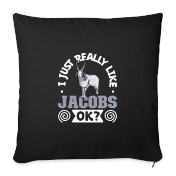 J’aime mes brebis Jacob - Housse de coussin décorative 45 x 45 cm - noir - Devant