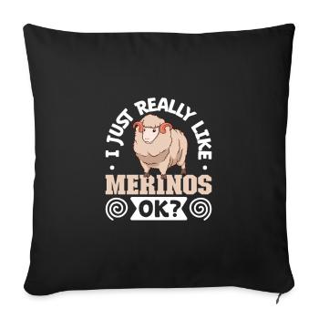 I love my merino sheep - Sofa pillowcase 17,3'' x 17,3'' (45 x 45 cm) - black - Front
